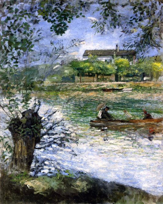  Pierre Auguste Renoir Willows and Figures in a Boat - Canvas Print