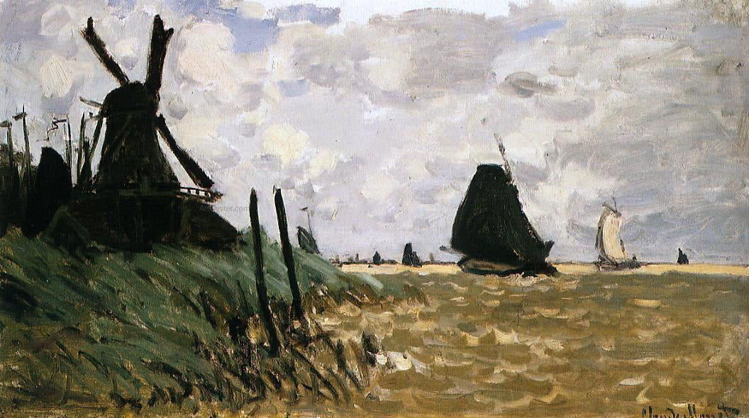  Claude Oscar Monet Windmill near Zaandam - Canvas Print