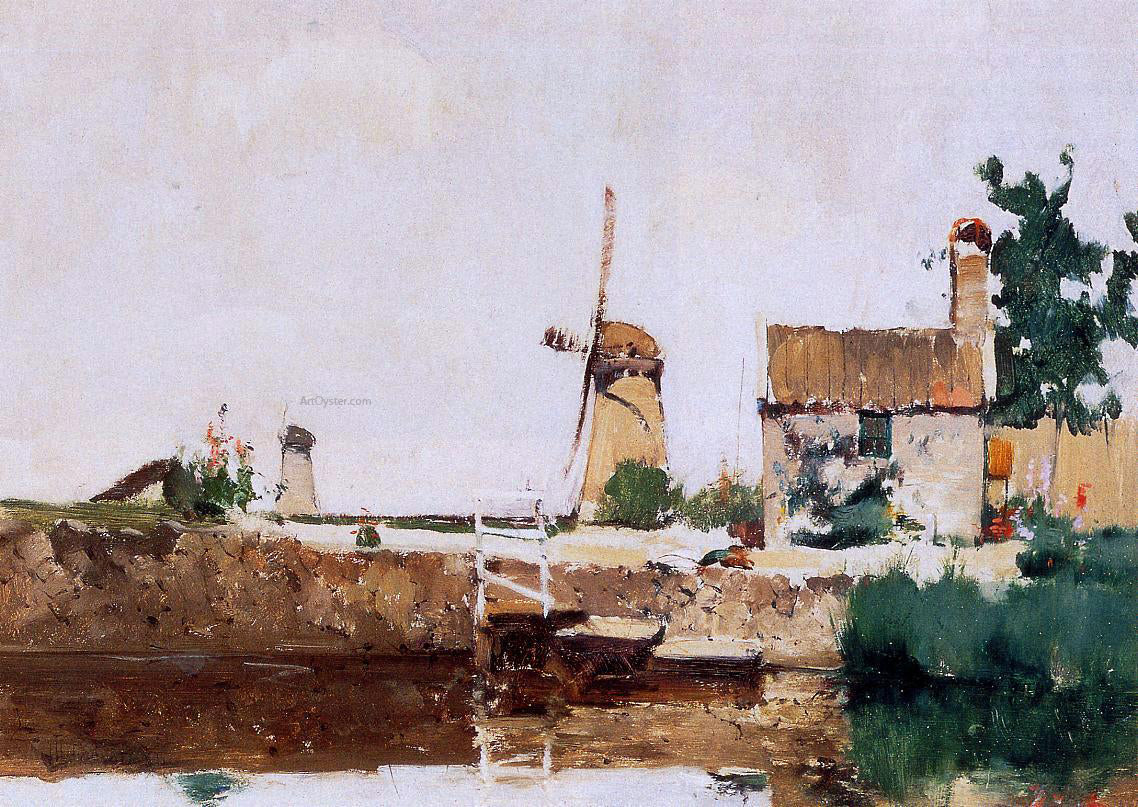  John Twachtman Windmills, Dordrecht - Canvas Print