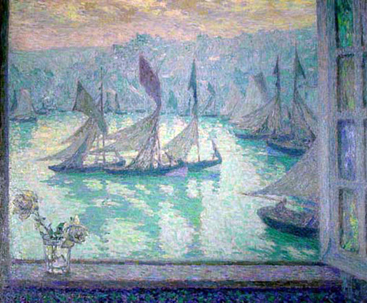  Henri Le Sidaner Window at the Port of Honfleur - Canvas Print