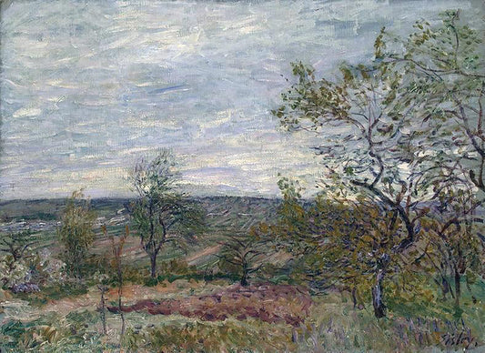  Alfred Sisley Windy Day at Veneux (also known as La Campagne aux Environs de Veneux) - Canvas Print