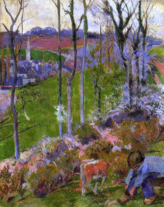  Paul Gauguin Winter (also known as Young Breton Boy Adjusting His Clog) - Canvas Print