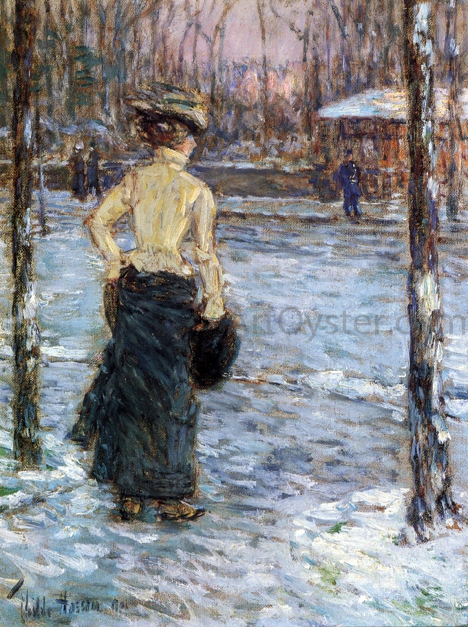  Frederick Childe Hassam Winter, Central Park - Canvas Print