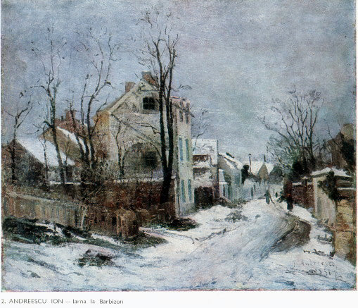  Ion Andreescu Winter in Barbizon (also known as Larna la Barbizon) - Canvas Print