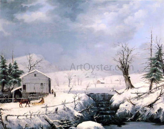  George Henry Durrie Winter in New England - Canvas Print