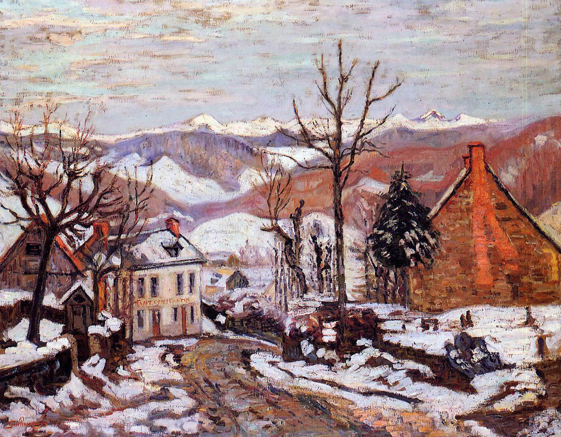  Armand Guillaumin Winter in Saint Sauves (also known as Auvergne) - Canvas Print