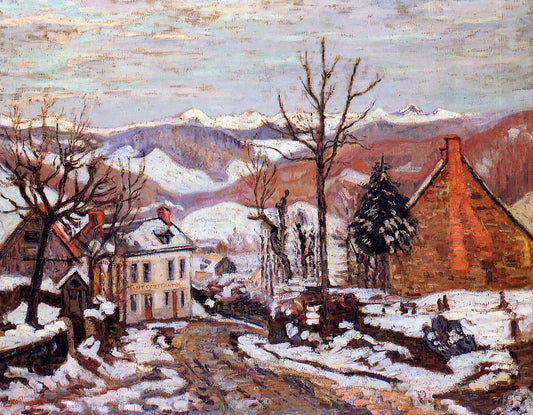  Armand Guillaumin Winter in Saint Sauves (also known as Auvergne) - Canvas Print