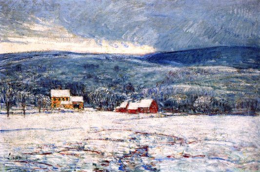  Frederick Childe Hassam Winter in the Connecticut Hills - Canvas Print