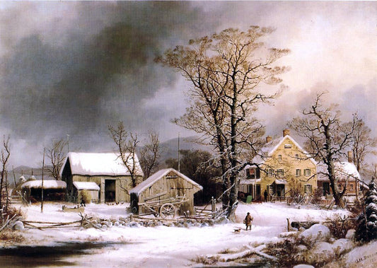  George Henry Durrie Winter in the Country, A Cold Morning - Canvas Print