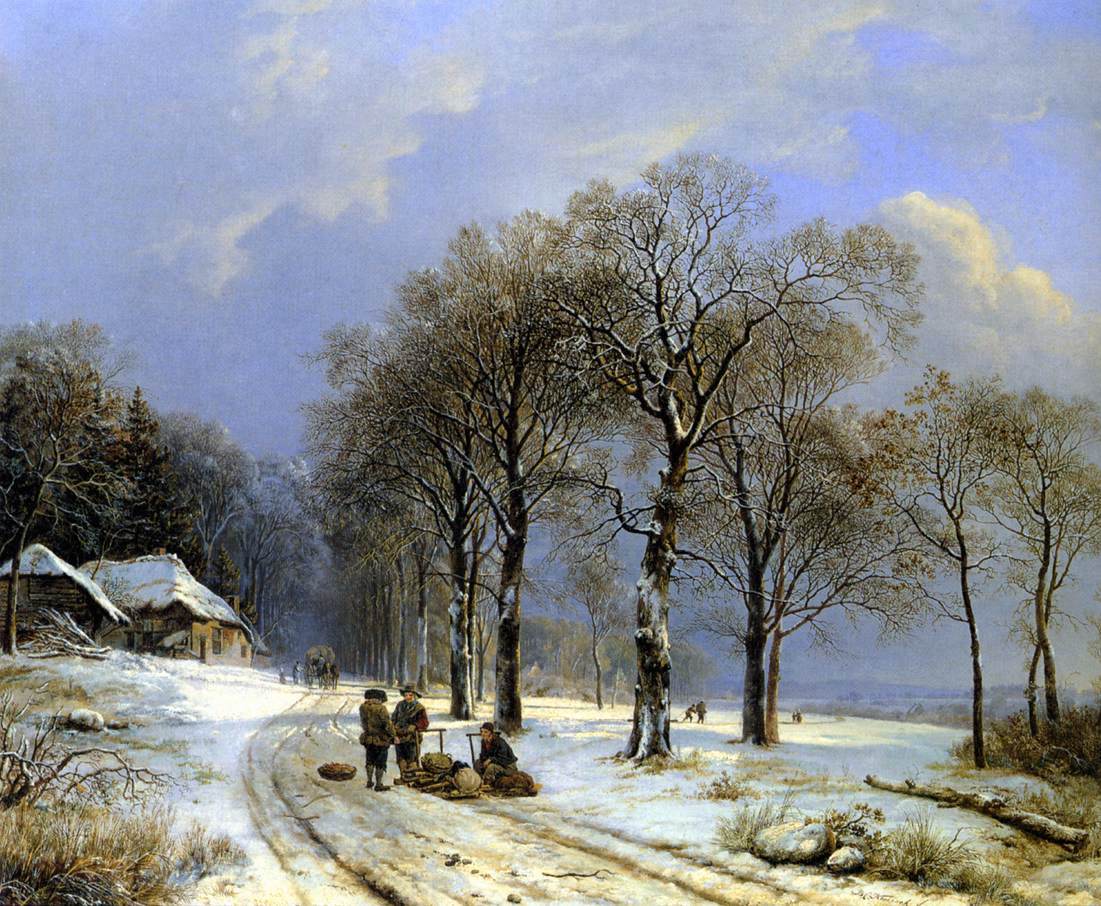  Barend Cornelis Koekkoek Winter Landscape - Canvas Print