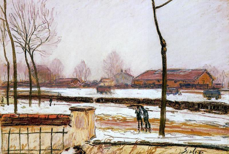  Alfred Sisley Winter Landscape, Moret - Canvas Print