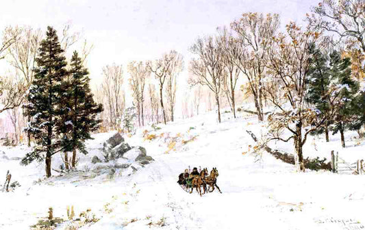  Jasper Francis Cropsey Winter on Rivensdale Road, Hastings-on-Hudson, New York - Canvas Print
