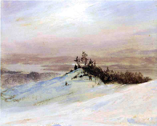  Frederic Edwin Church Winter on the Hudson River Near Catskill, New York - Canvas Print