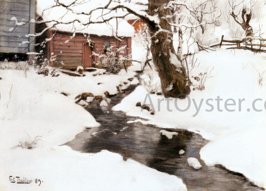  Fritz Thaulow Winter on the Isle of Stord - Canvas Print