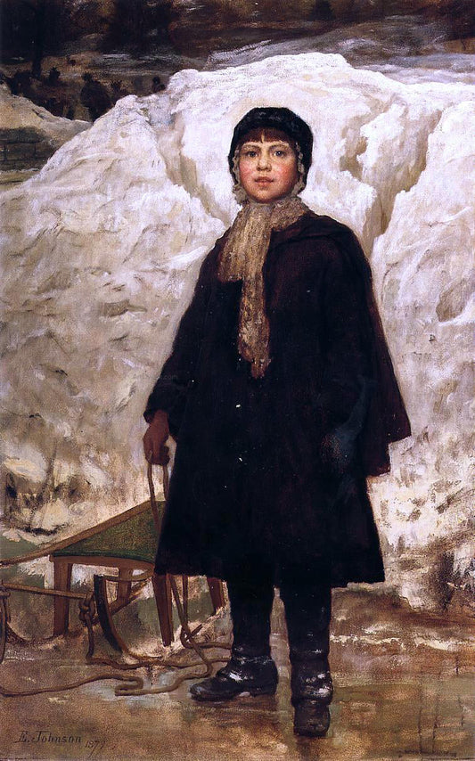  Eastman Johnson Winter, Portrait of a Child - Canvas Print