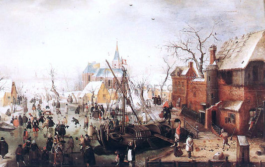  Hendrick Avercamp Winter Scene at Yselmuiden - Canvas Print