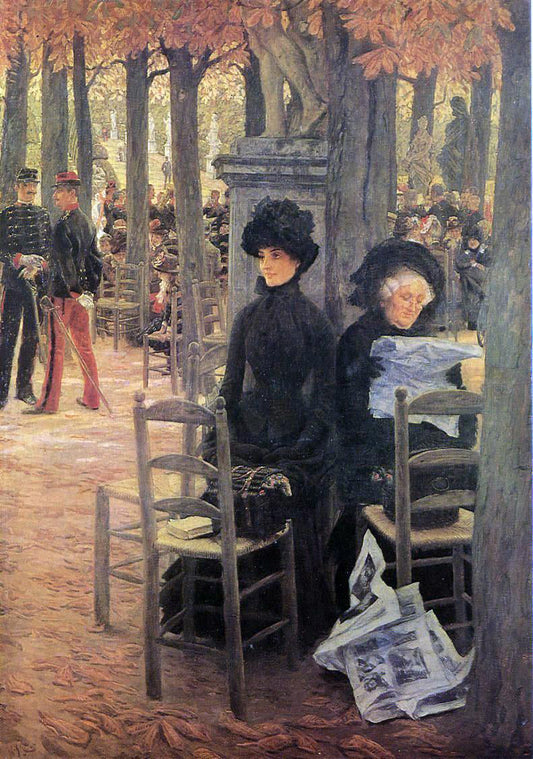  James Tissot Without a Dowry (also known as Sunday in the Luxembourg Gardens) - Canvas Print