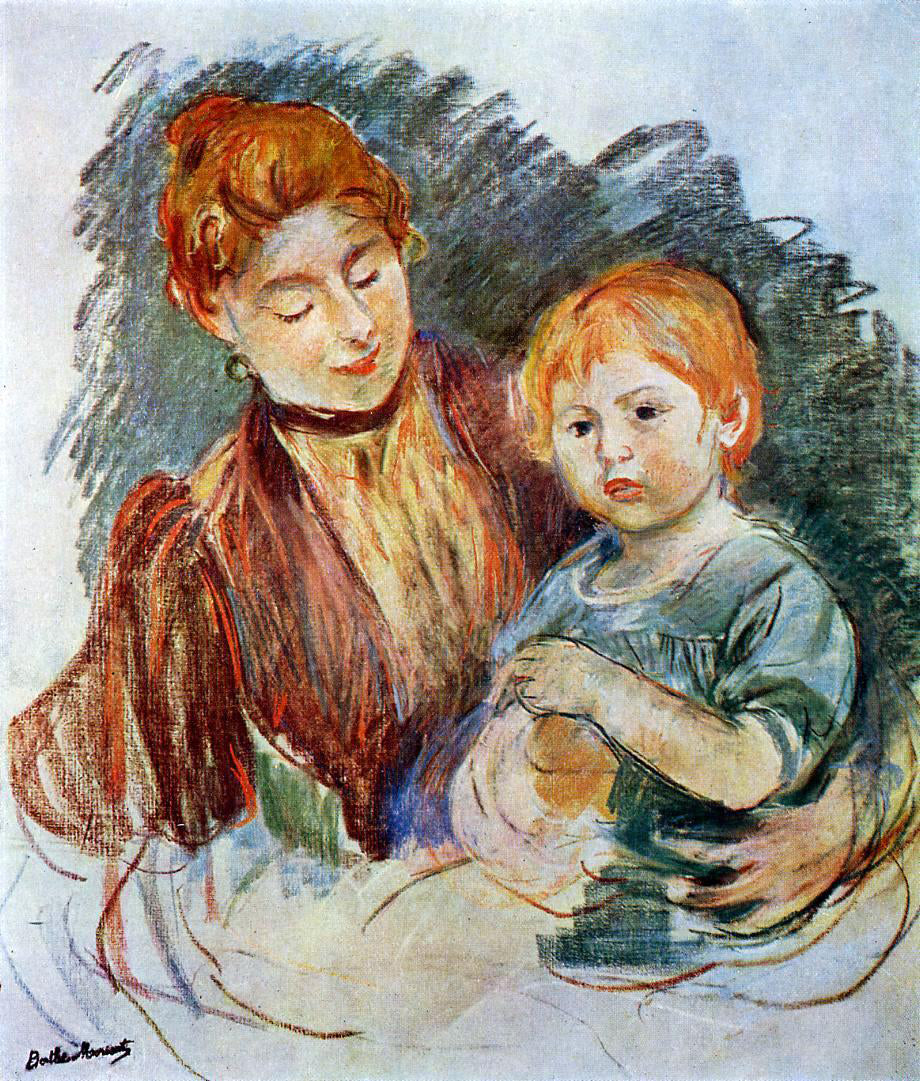  Berthe Morisot Woman and Child - Canvas Print