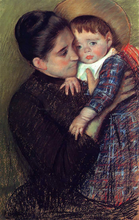  Mary Cassatt Woman and Her Child (also known as Helene de Septeuil) - Canvas Print