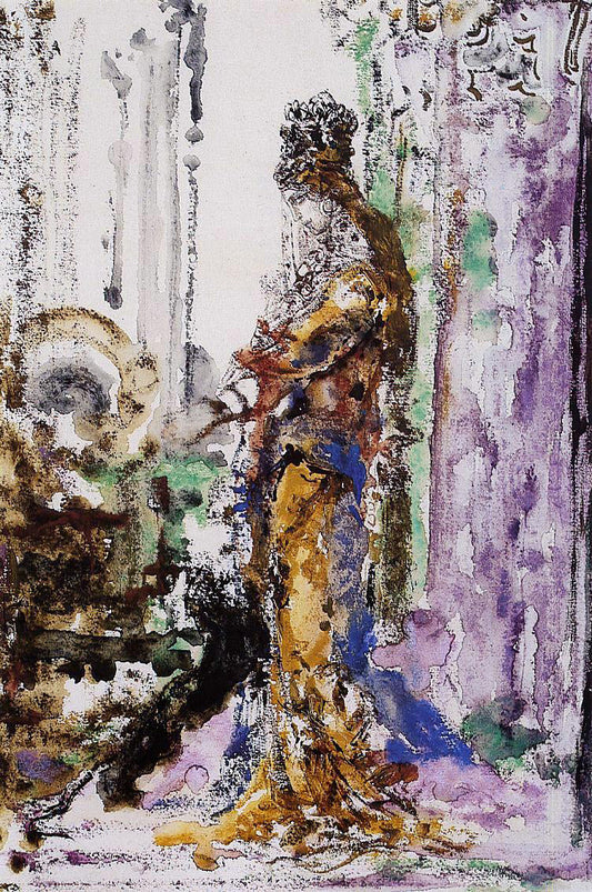  Gustave Moreau Woman and Panther (also known as Salome and the Panther) - Canvas Print