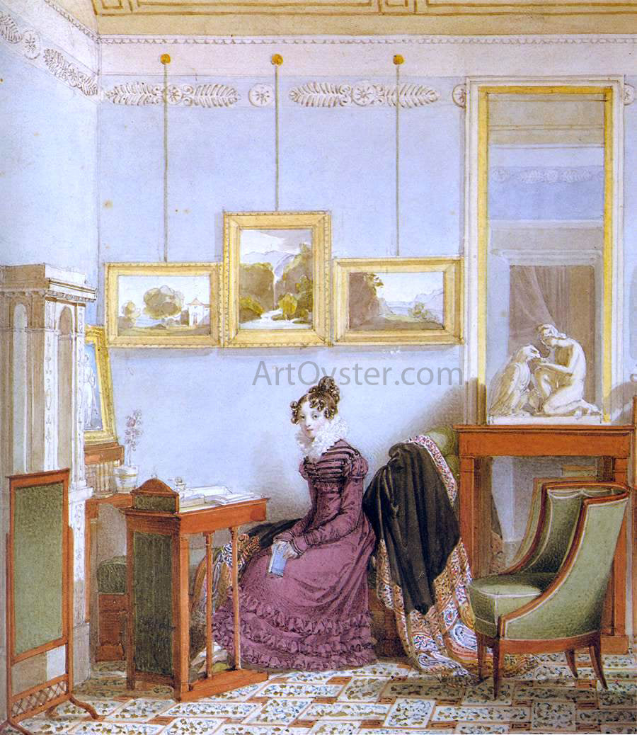  Johann Ender Woman at her Writing Desk - Canvas Print