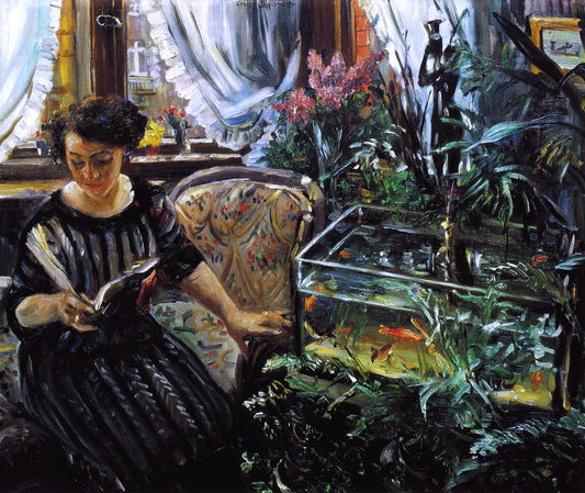  Lovis Corinth Woman by a Goldfish Tank - Canvas Print