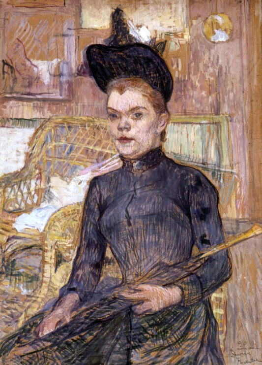  Henri De Toulouse-Lautrec Woman in a Black Hat, Berthe la Sourde - Canvas Print