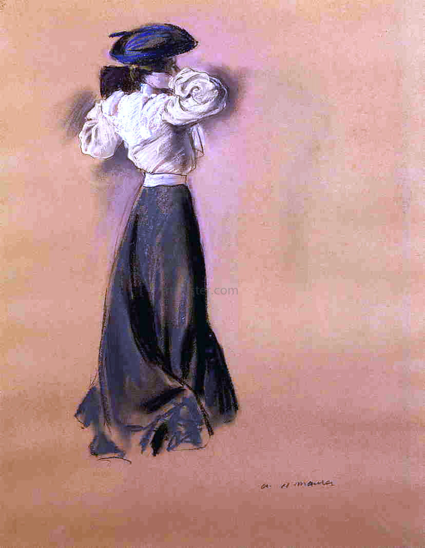  Alfred Henry Maurer Woman in a Blue Hat - Canvas Print