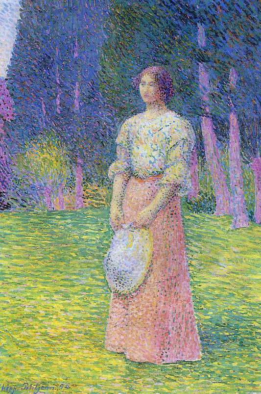  Hippolyte Petitjean Woman in a Garden - Canvas Print