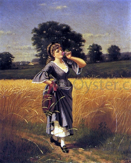  Samuel S Carr Woman in a Wheatfield - Canvas Print