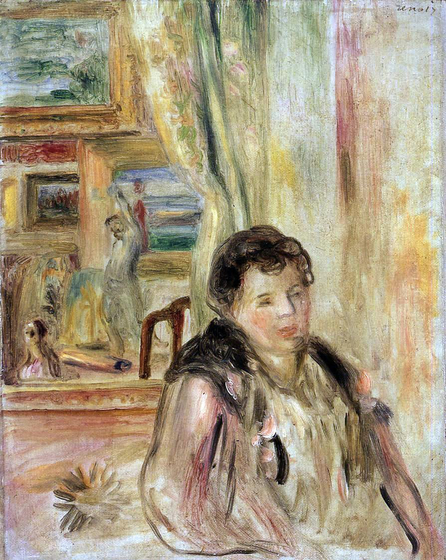  Pierre Auguste Renoir Woman in an Interior - Canvas Print