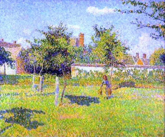  Camille Pissarro Woman in an Orchard, Spring Sunshine in a Field, Eragny - Canvas Print