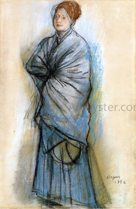  Edgar Degas Woman in Blue (also known as Portrait of Mlle. Helene Rouart) - Canvas Print