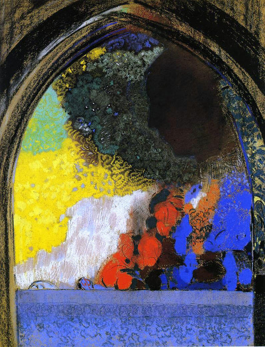  Odilon Redon Woman in Profile under a Gothic Arch - Canvas Print