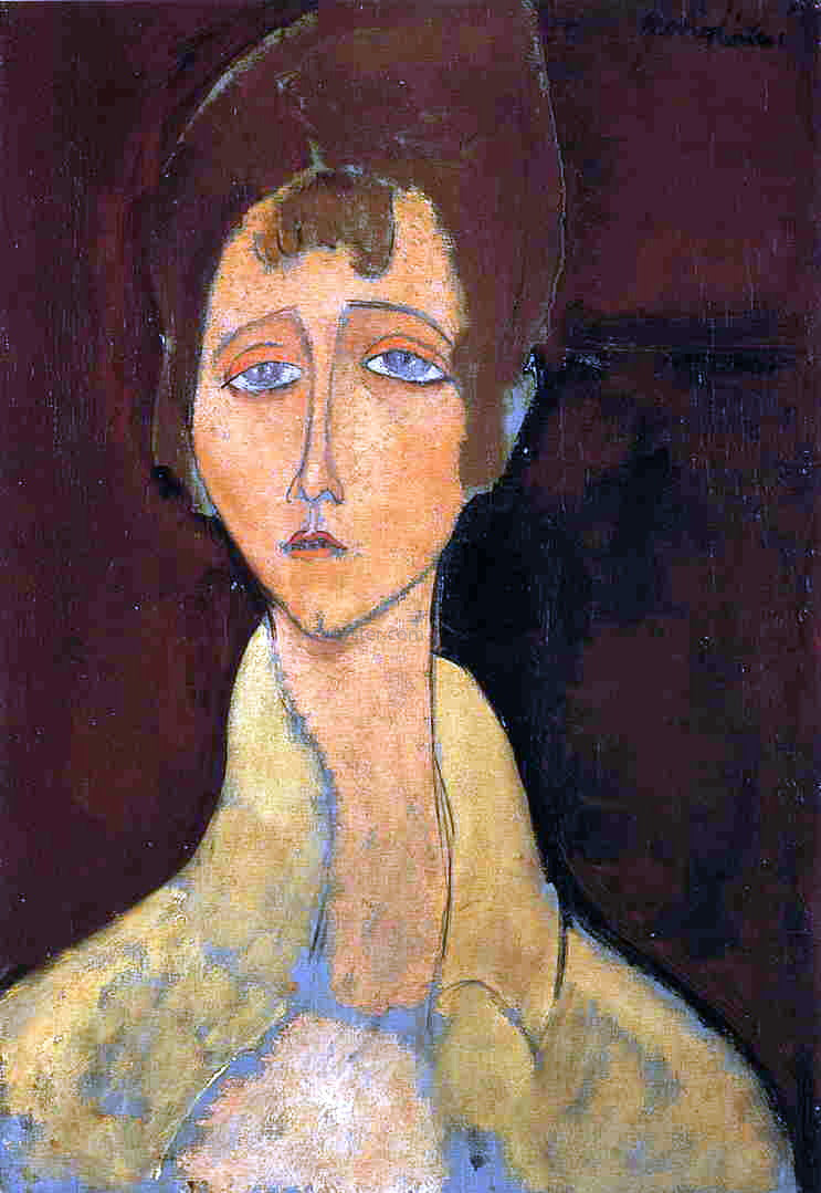  Amedeo Modigliani Woman in White Coat - Canvas Print