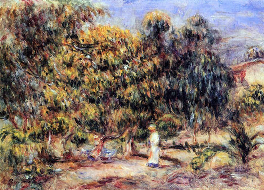  Pierre Auguste Renoir Woman in White in the Garden at Colettes - Canvas Print