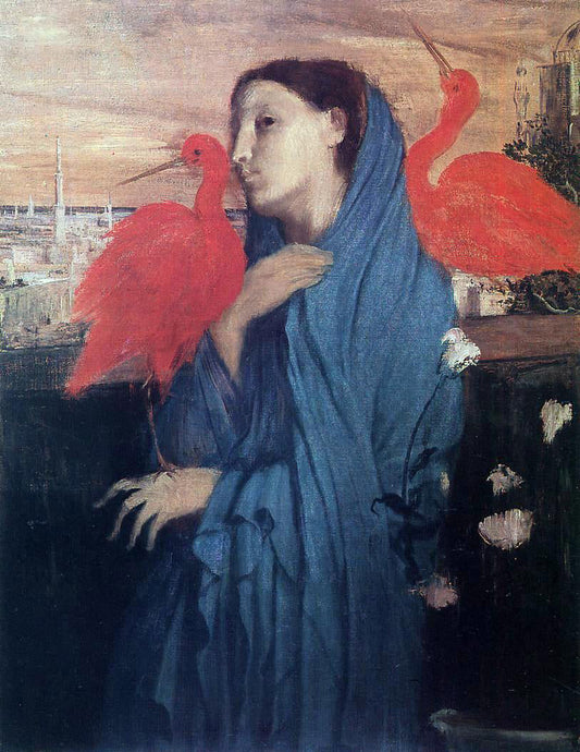  Edgar Degas Woman on a Terrace (also known as Young Woman and Ibis) - Canvas Print