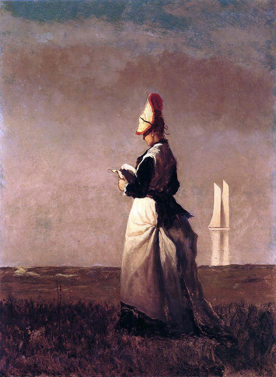  Eastman Johnson Woman Reading - Canvas Print