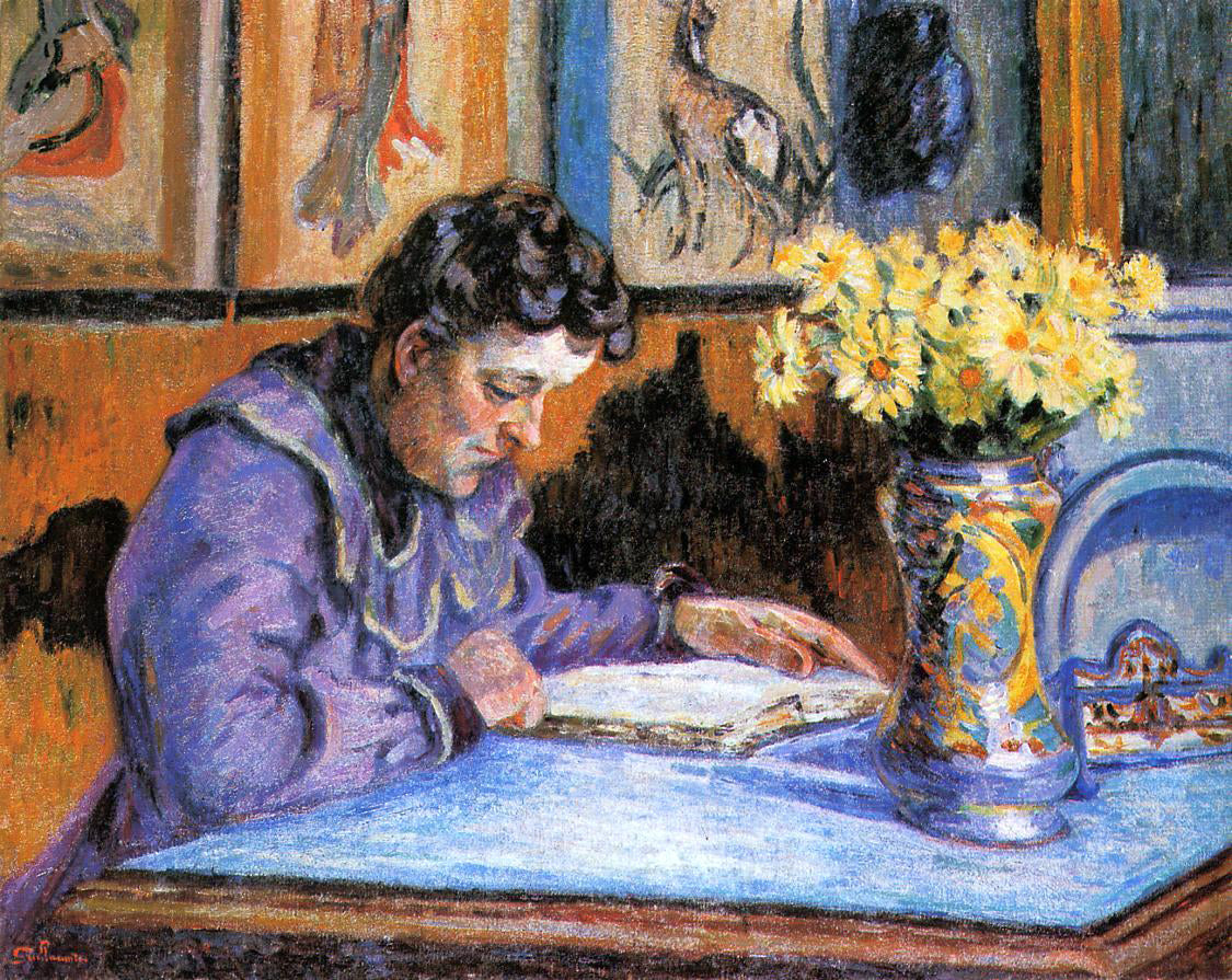  Armand Guillaumin Woman Reading - Canvas Print