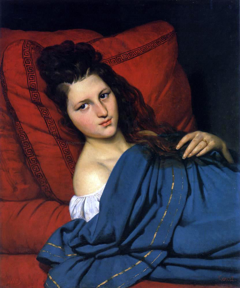  Joseph Desire Court Woman Reclining on a Divan - Canvas Print