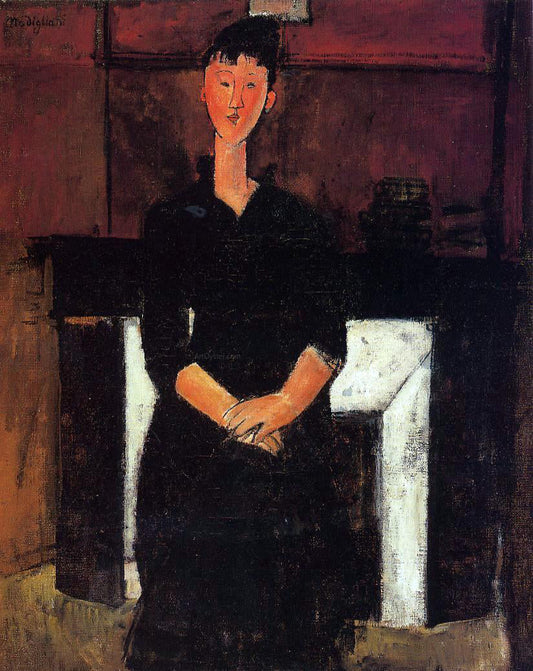  Amedeo Modigliani Woman Seated in Front of a Fireplace - Canvas Print
