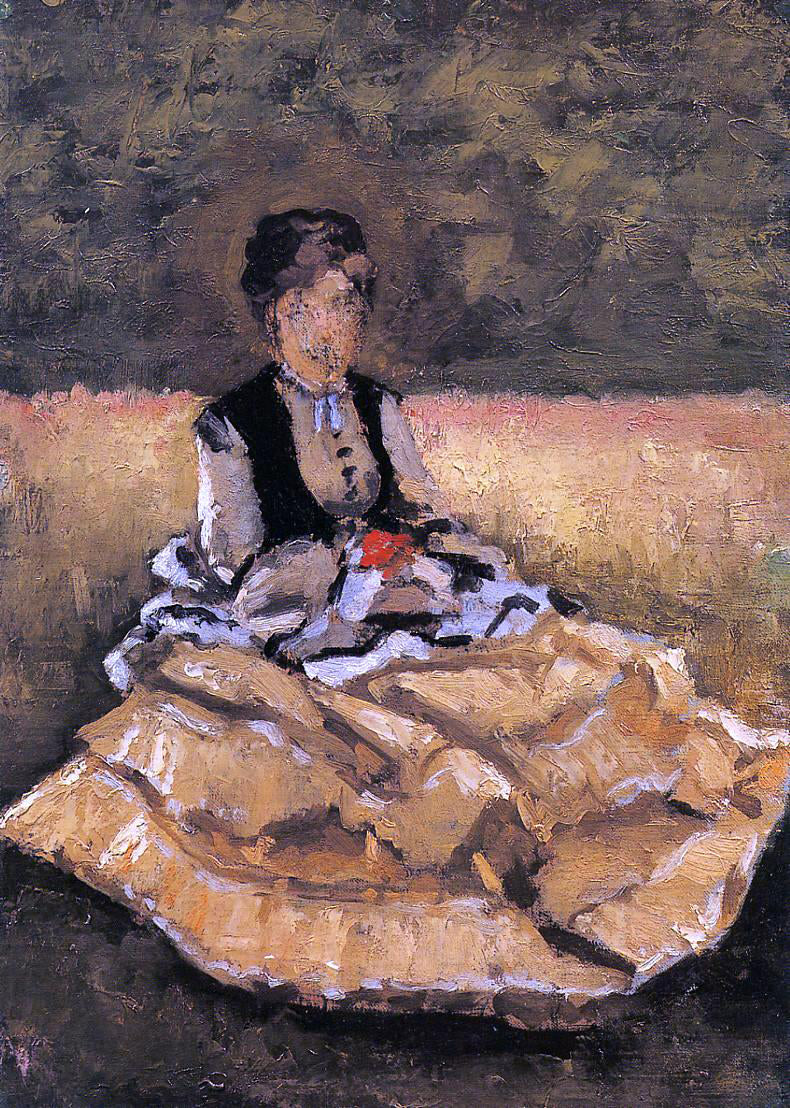  Gustave Caillebotte Woman Seated on the Grass (fragment) - Canvas Print