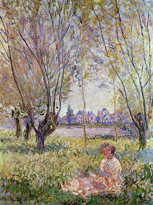  Claude Oscar Monet Woman Sitting Under the Willows - Canvas Print