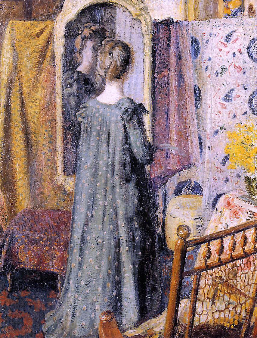  Georges Lemmen Woman Standing in Front of the Mirror (also known as Madame Georges Lemmen) - Canvas Print