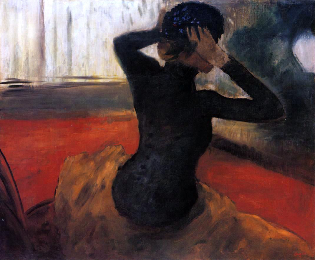  Edgar Degas Woman Trying on a Hat - Canvas Print