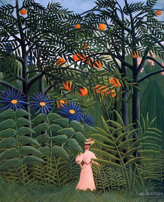  Henri Rousseau Woman Walking in an Exotic Forest - Canvas Print