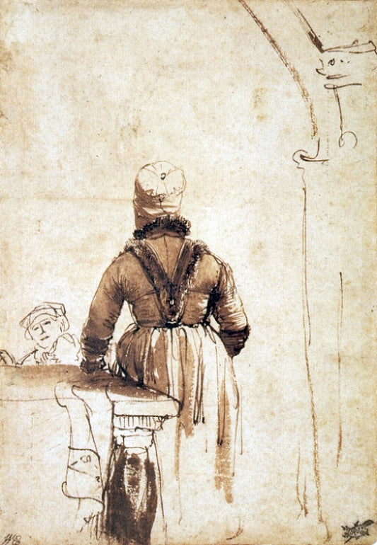  Rembrandt Van Rijn Woman Wearing a Costume of Northern Holland, Seen from her Back - Canvas Print