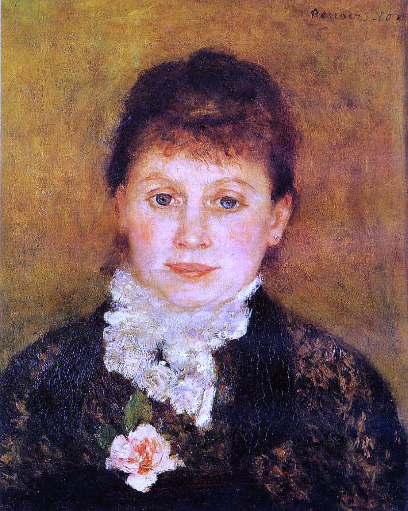  Pierre Auguste Renoir Woman Wearing White Frills - Canvas Print