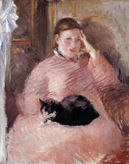  Edouard Manet Woman with a Cat, Portrait of Madame Manet - Canvas Print
