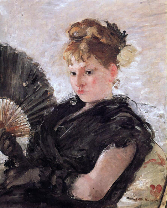  Berthe Morisot Woman with a Fan (also known as Head of a Girl) - Canvas Print